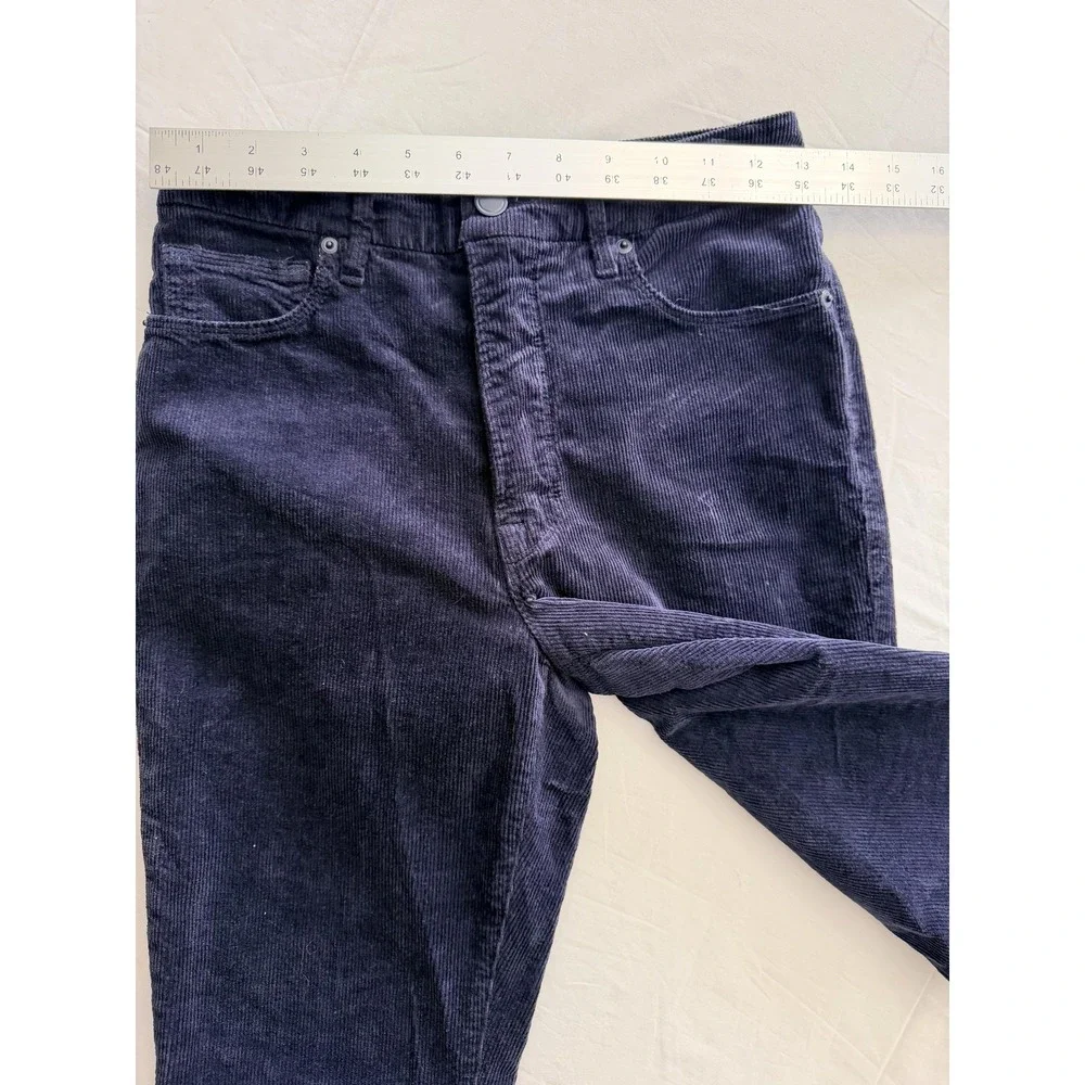 Good American Corduroy Pants Womens 4/27‎ Blue Good Classic Straight Leg Stretch